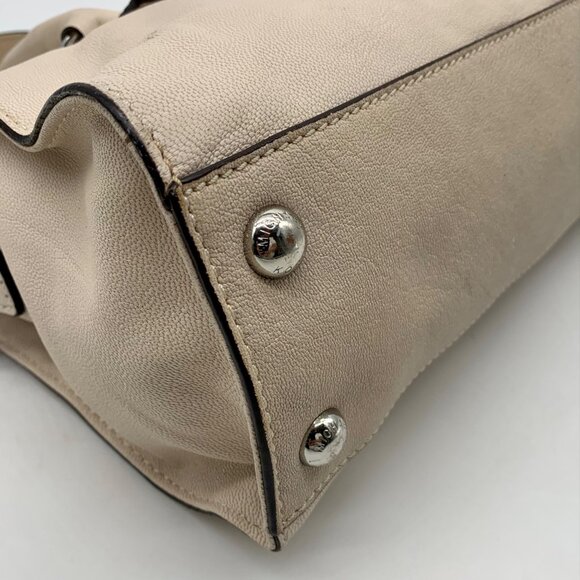 Michael Kors Cream Leather Hamilton Satchel Bag - Picture 9 of 12